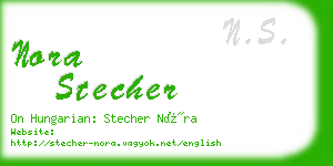 nora stecher business card